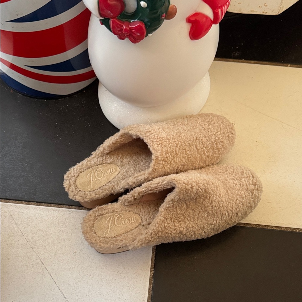 J. Crew Tan Sherpa clogs